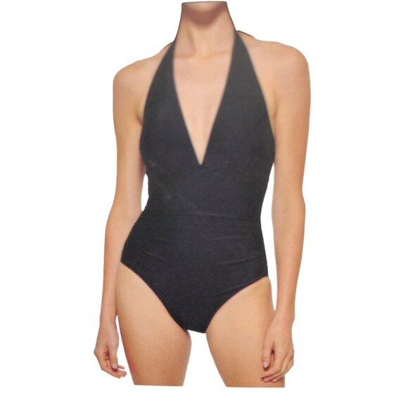 DKYN LADIES SWIMSUIT HALTER 4 way stretch TUMMY CONTROL MD NWT - Picture 1 of 9